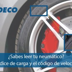 Índice de carga y código de velocidad del neumático